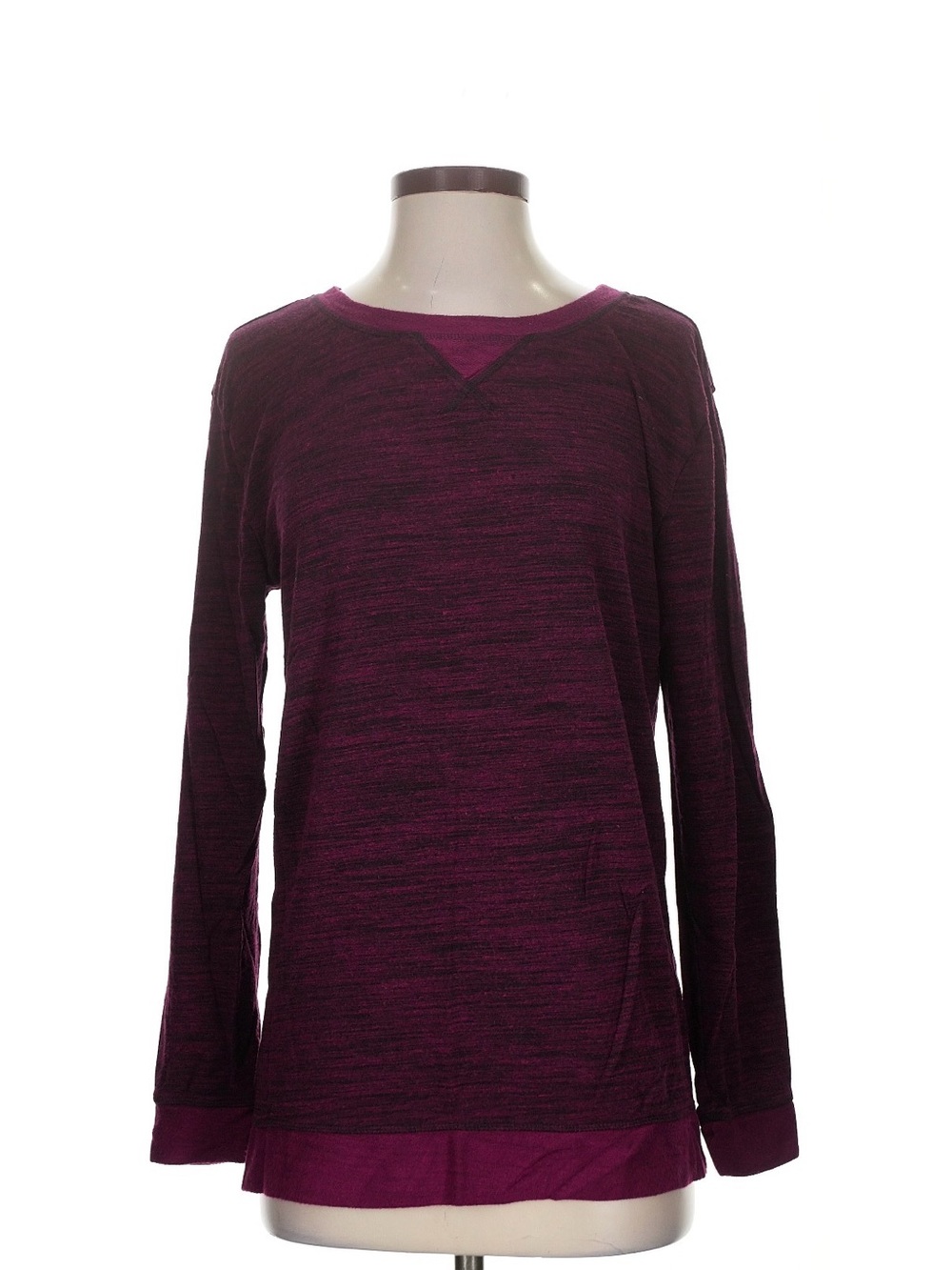 Felina Marled Plum Long Sleeve Crew Sweatshirt